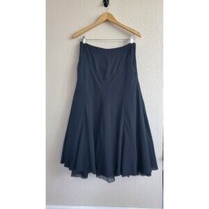 Véronique Branquinho Black Silk Womens 42 Asymmetric Midi Skirt Avant Garde